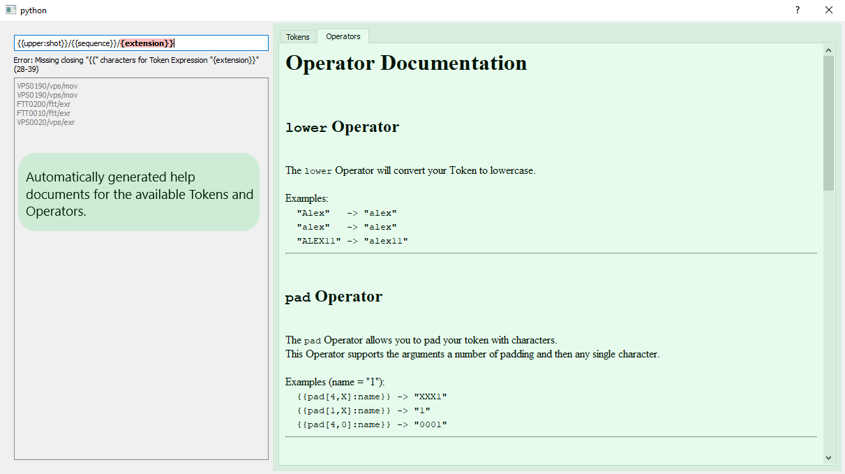 Highlighting the Documentation help page on the right side of the dialog